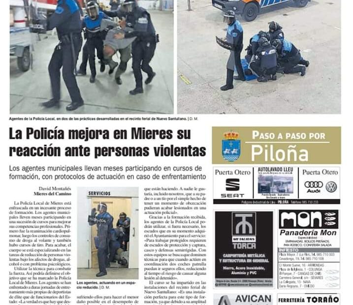 Curso de "Intervención policial - Reducción de personas violentas" impartido por el Departamento de Defensa Personal Policial de nuestra Federación a la Policía Local de Mieres.